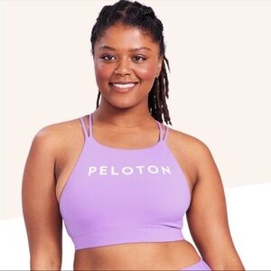 PELOTON Cadent High Neck Strappy Elevate Sports Bra - Light Purple Large